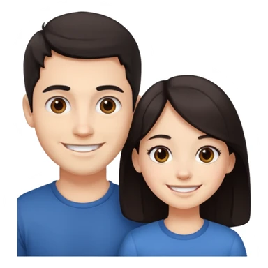 Brother ans sister, white skin, dark hair sticker
