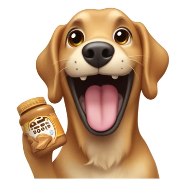 dog eating peanut butter sticker