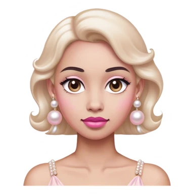 pearl earrings pink sticker