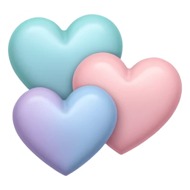 3 pastel hearts  sticker