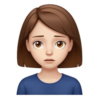 stressed girl brown hair brown eyes sticker