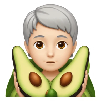 avocodo with short gray hair sticker