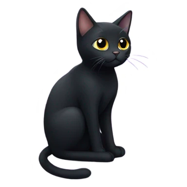 Black cat on a star sticker