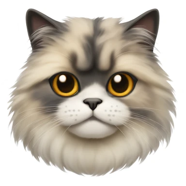 furry persian cat tortoiseshell fur (face has line divided color fur) sticker