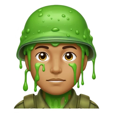 soldier covered in slime  sticker