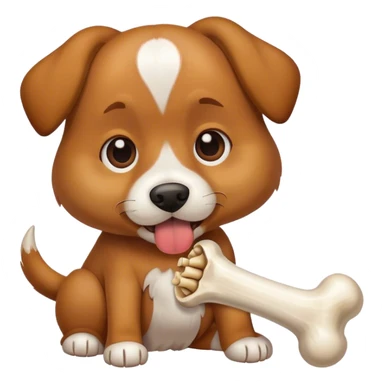 Dog eating a bone sticker