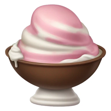Bowl of neopolitan ice cream  sticker