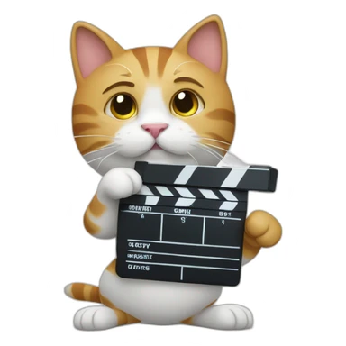 cat-holding-clapperboard sticker