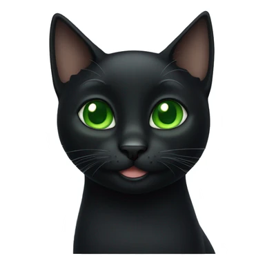 Black cat with green eyes waving sticker