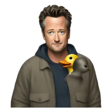 matthew perry with duck sticker