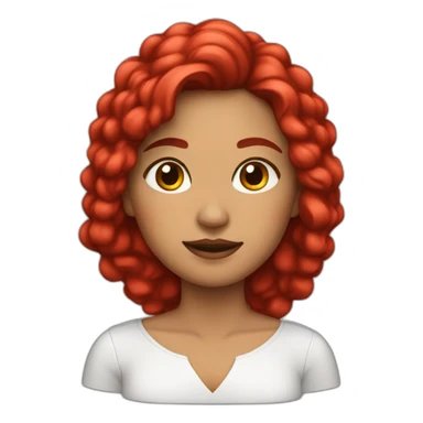 mujer pelo corto rojo y liso sticker
