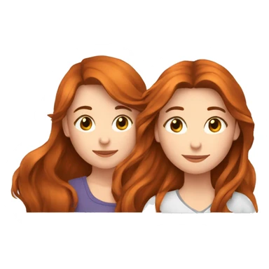 Une fille rousse avec une fille brune  sticker