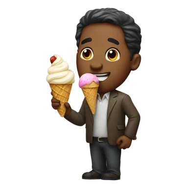 Man licking ice cream sticker