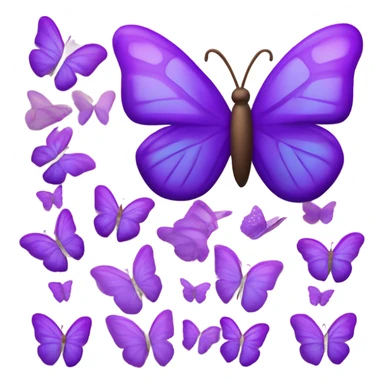 Corazón morado con mariposas sticker