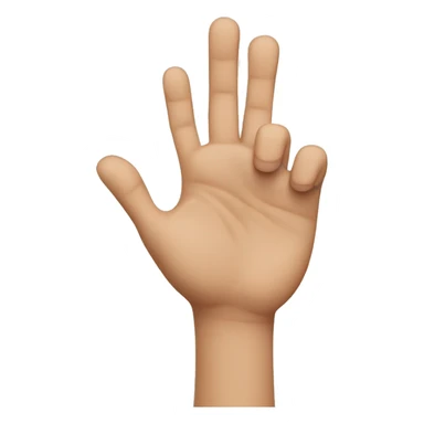 Hand with the midde and ring finger up  sticker