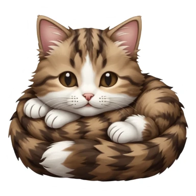 dark brown tabby and white kitten in funny positions with eyes closed sticker