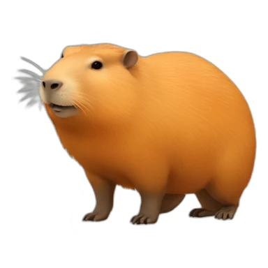 capybara on top of orange sticker