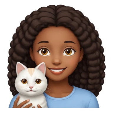 Black girl with cat sticker