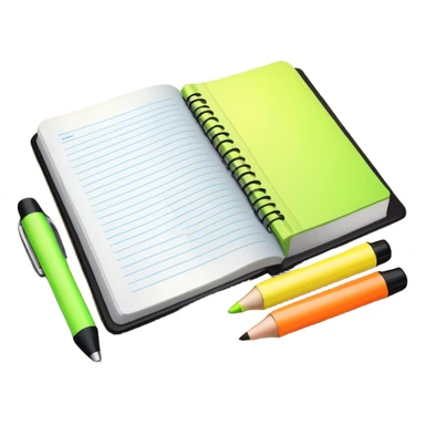 a notebook next to a bible and highlighters  sticker