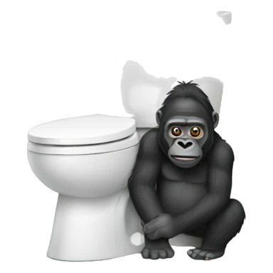 toilet with gorilla sticker