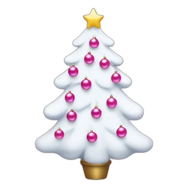 White Christmas tree with cute pink ornaments on it sticker