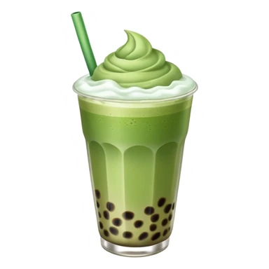matcha latte with boba and ice without sticks for drinking and add a lil coffee  sticker