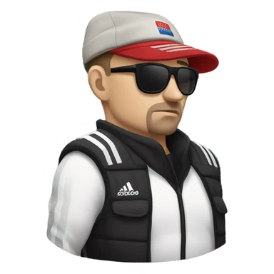 russian gangster with Adidas costume and russian hat sticker