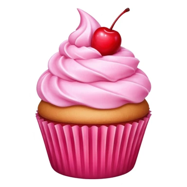 pink cupcake with cherry on top sticker