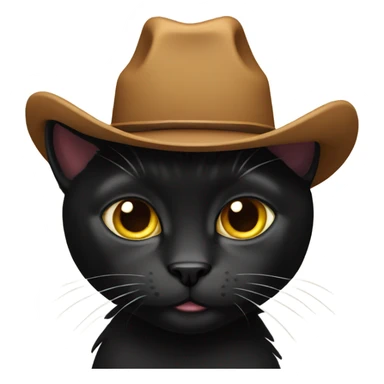 black cat with cowboy hat  sticker