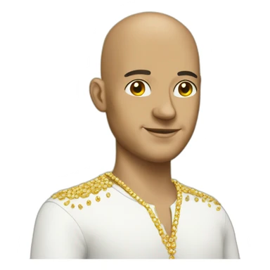 italian guy with bald head and gold bling bling sticker