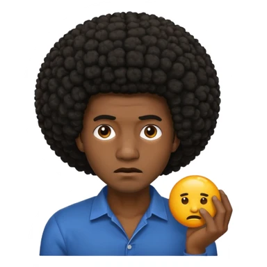 A black guy with an Afro trying to strangle himself  sticker