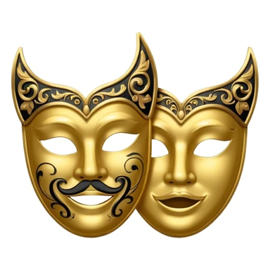 Happy and sad masks theater sticker