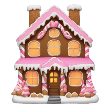 Ginger bread house with pink decor sticker