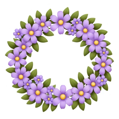 flowers wreath light purple sticker