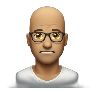 Bald man with glasses angry sticker