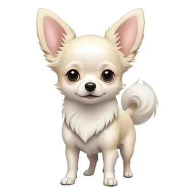 Elegant Hairy White chihuahua standing up sticker