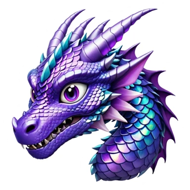 glitter purple dragon sticker