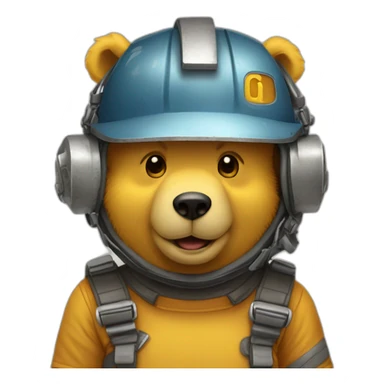 Ursinho pooh capacete de engenheiro sticker
