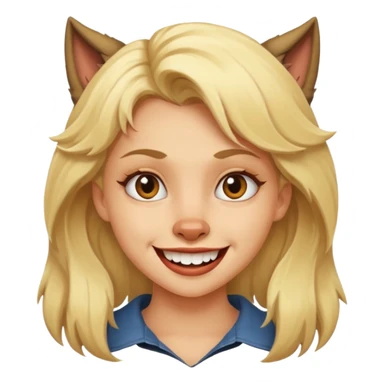 blonde girl with a smile werewolf  sticker