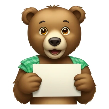 bear with check board sticker