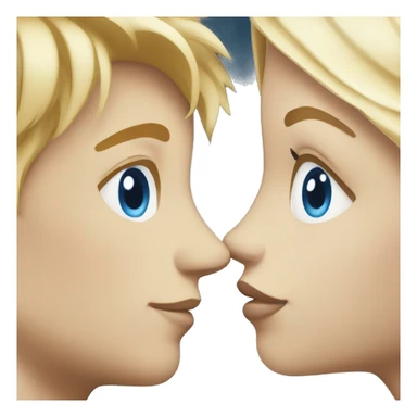 blonde girl blue eyes kissing blonde boy blue eyed white guy sticker