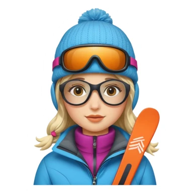 Winter clothes girl with skiing glasses potraiot  sticker