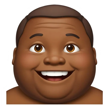 fat black man that looks like a poop emoji sticker