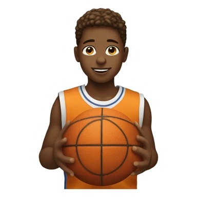 Kid with a basketball  sticker