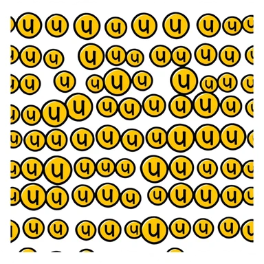 fun cartoon letters UYI with character faces sticker