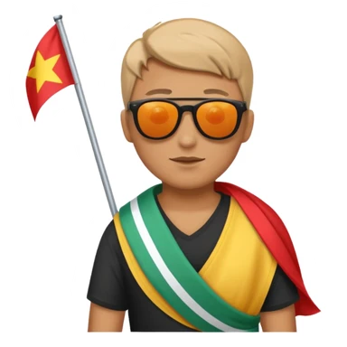 Flag loin and sun sticker