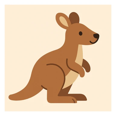 Flat design style kangaroo sticker