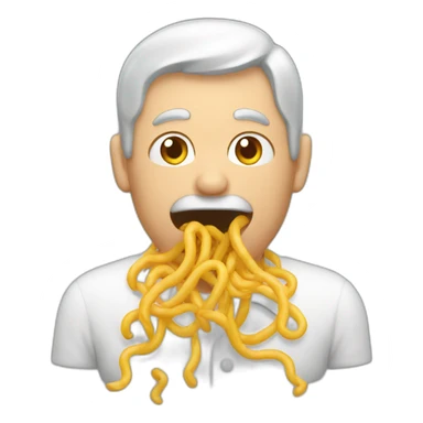 Homme qui mange des nouilles sticker