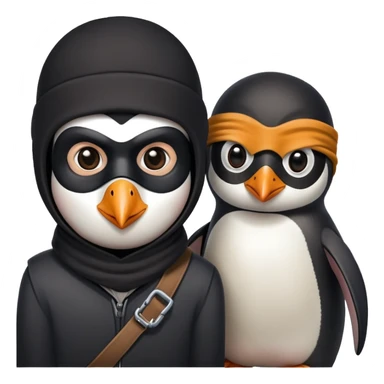 A penguin and a robber sticker