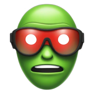 Green Alien ninja with red glasses sticker